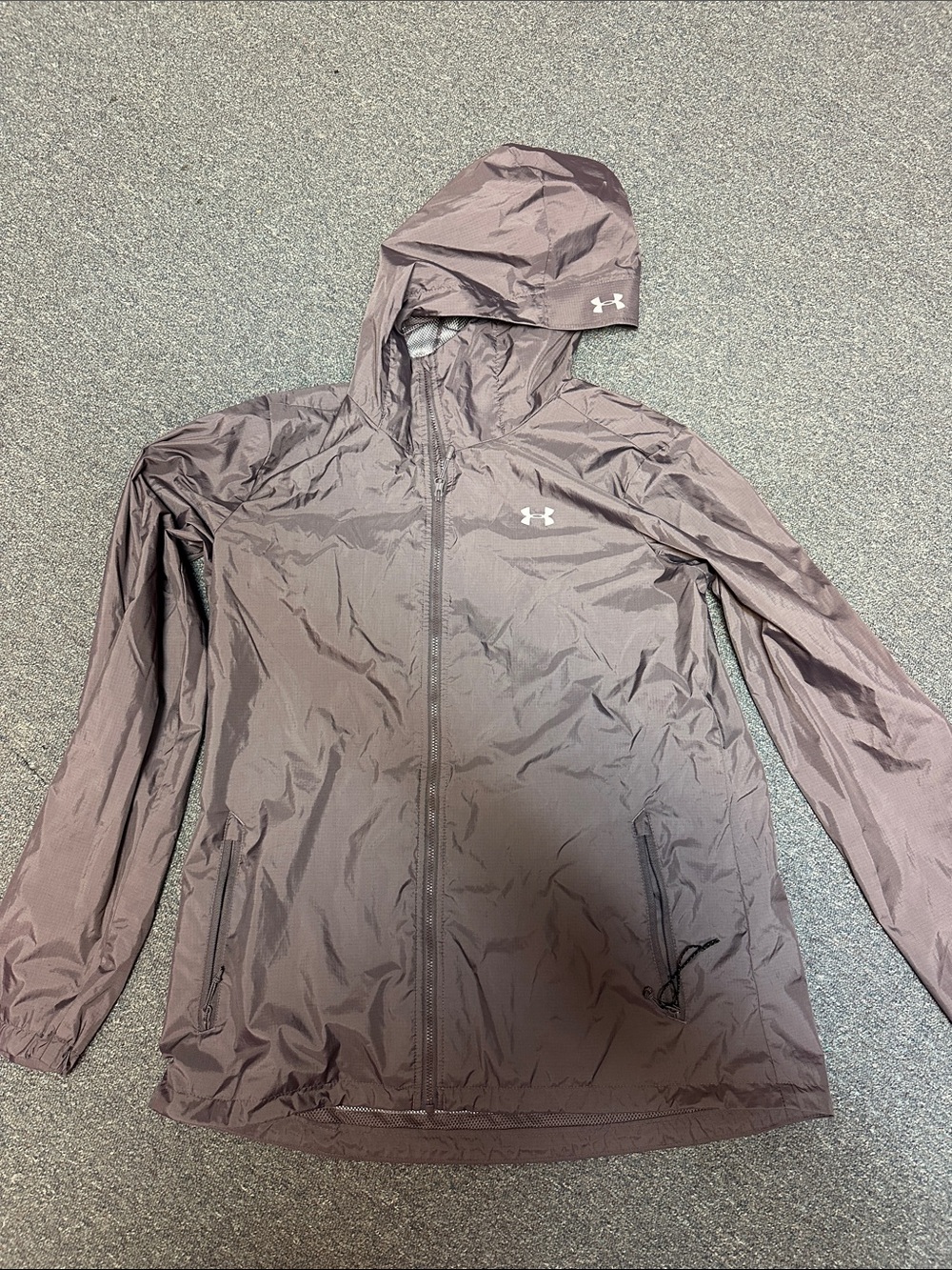 Under Armour Men's or Women’s Hooded Windbreaker Jacket - Mauve Taupe - Large